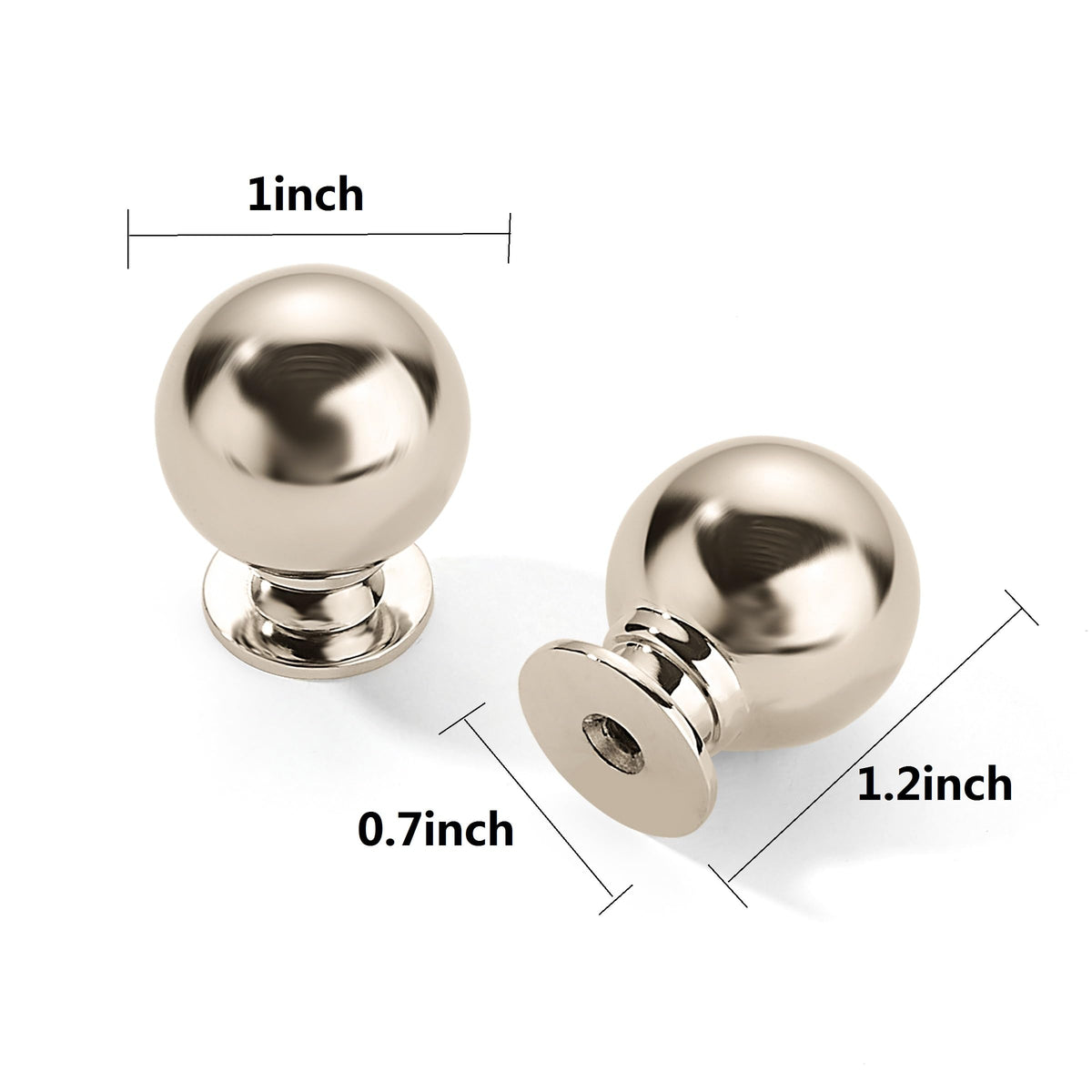 CABDM modern Nordic style ball knob enhances furniture with polished nickel finish.