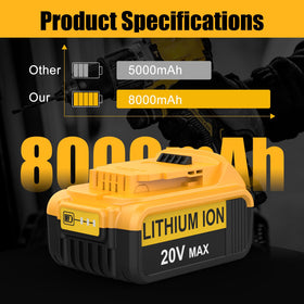 Cabeattee 8000mAh battery held in hand showing compact high-capacity design.