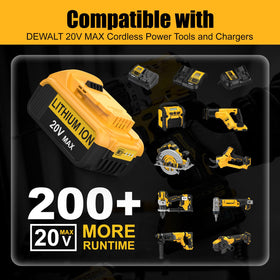 Cabeattee battery on a DeWalt 20V Max tool demonstrates plug-and-play compatibility.