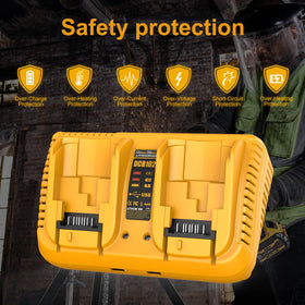 Cabeattee DCB102 compatible with DeWalt DCB180 to DCB207 batteries.
