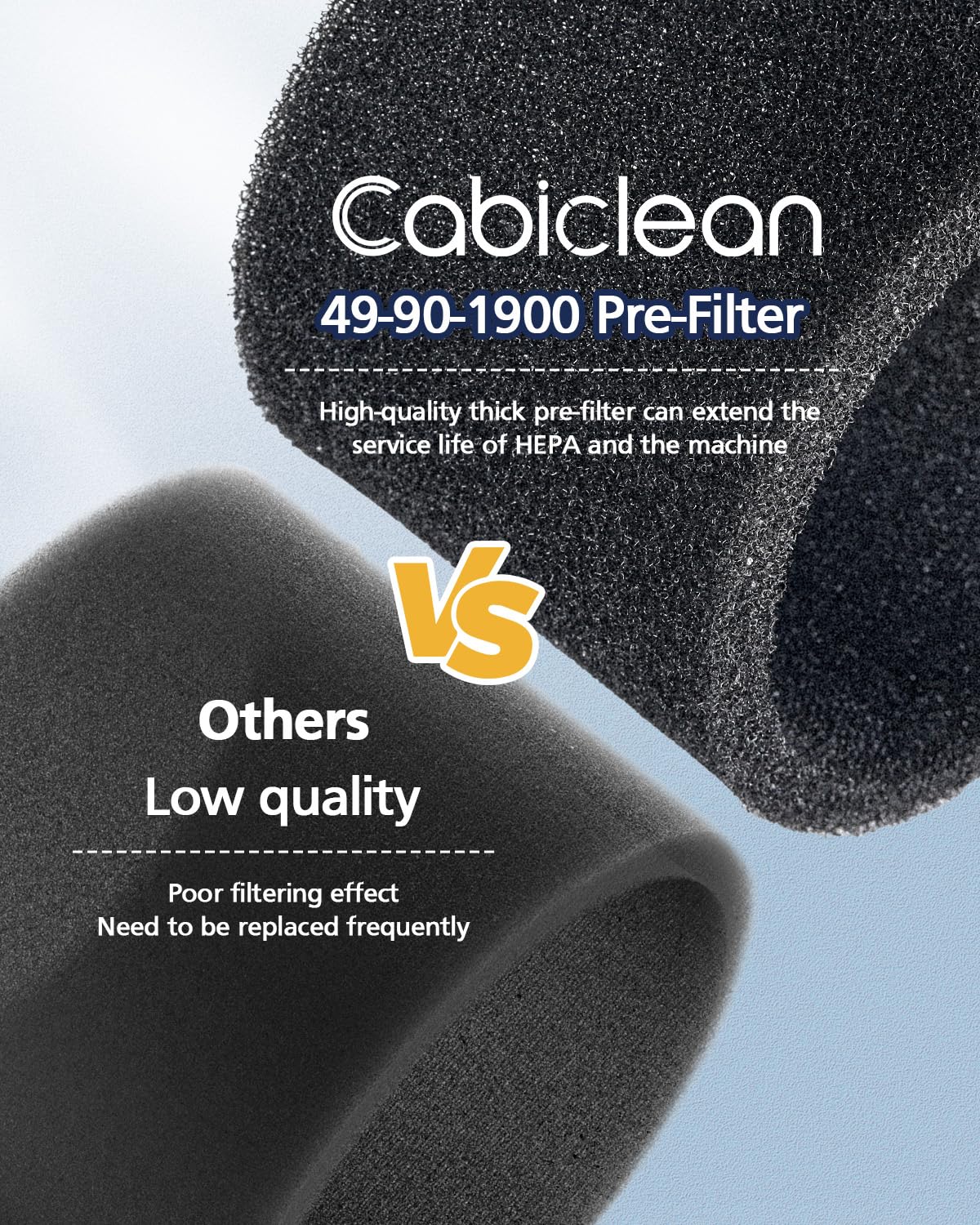 Cabiclean foam sleeve filter provides extra debris protection