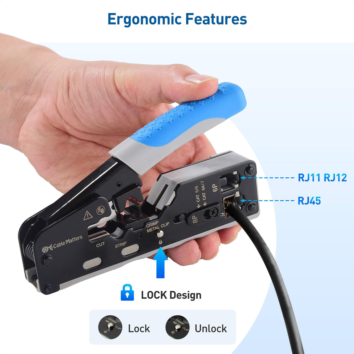 Cable Matters tool features adjustable crimp-type switch for consistent results
