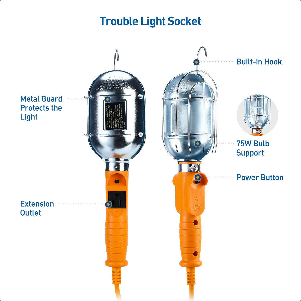 Cable Matters extension cord provides flexibility and built-in outlet access.