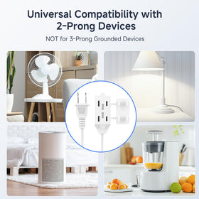 Cable Matters NEMA 1-15P plug compatibility with common small appliances.