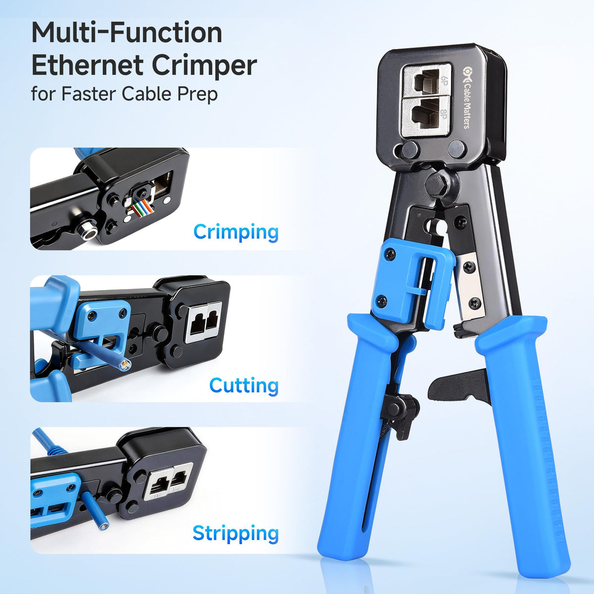 Cable Matters pass-through Cat6 connectors 10-pack ready for cable assembly