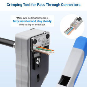 Cable Matters pass-through connector compatibility shown with shielded RJ45 terminations