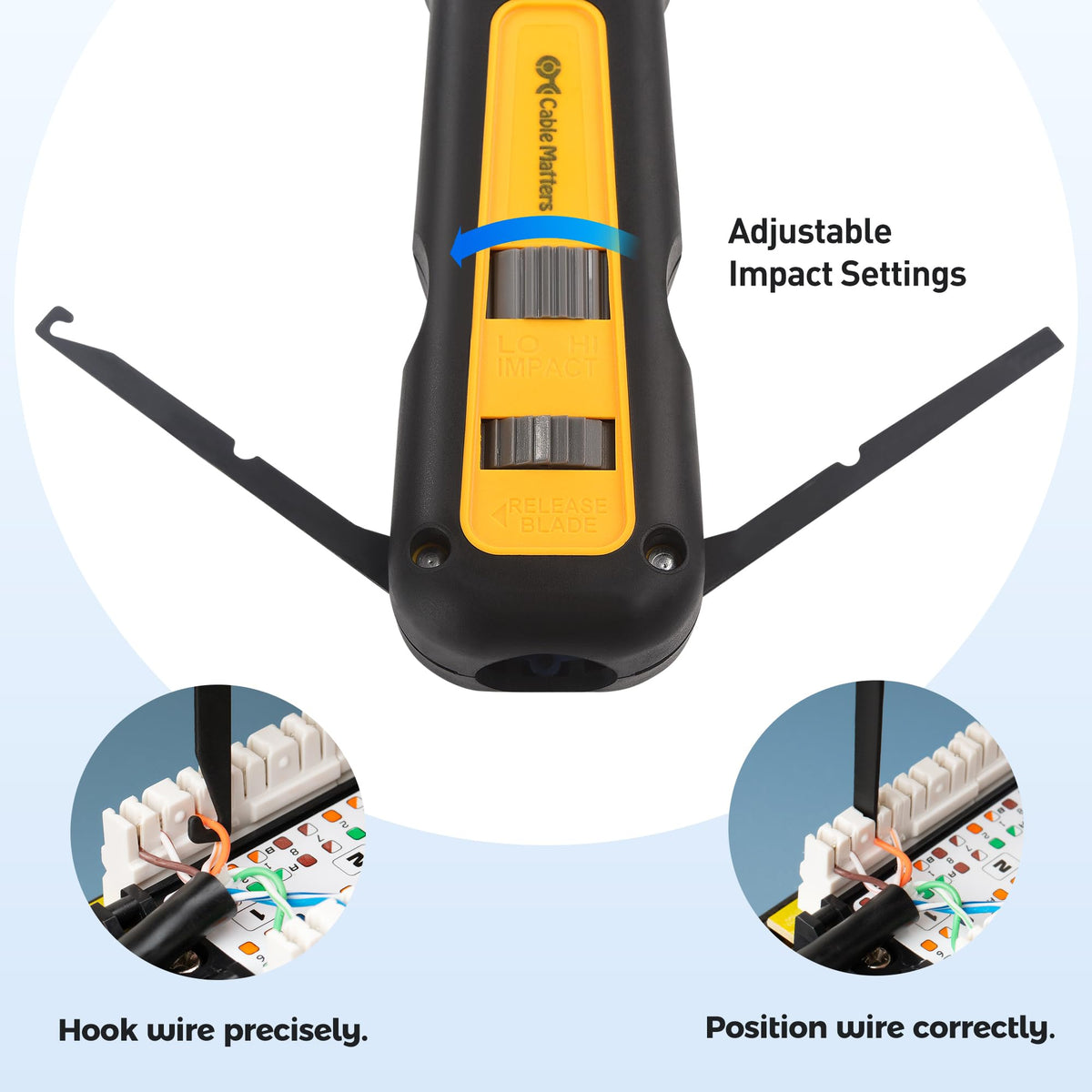 Cable Matters spring-action design enables quick terminations with minimal effort