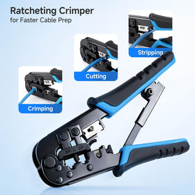 Cable Matters punch down tool in use for precise terminations.