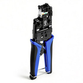 Cable Matters rapid-install crimp tool in hand, fast and precise Cat6 terminations.