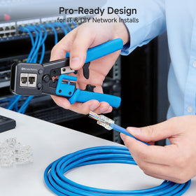 Cable Matters soft grip handles reducing fatigue during crimping