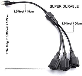 Cable Nahao 3-outlet splitter design with separate cords for each outlet.