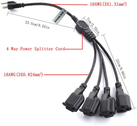 Cable Nahao SJT 16AWG main cable close-up emphasizes durability for indoor and outdoor use