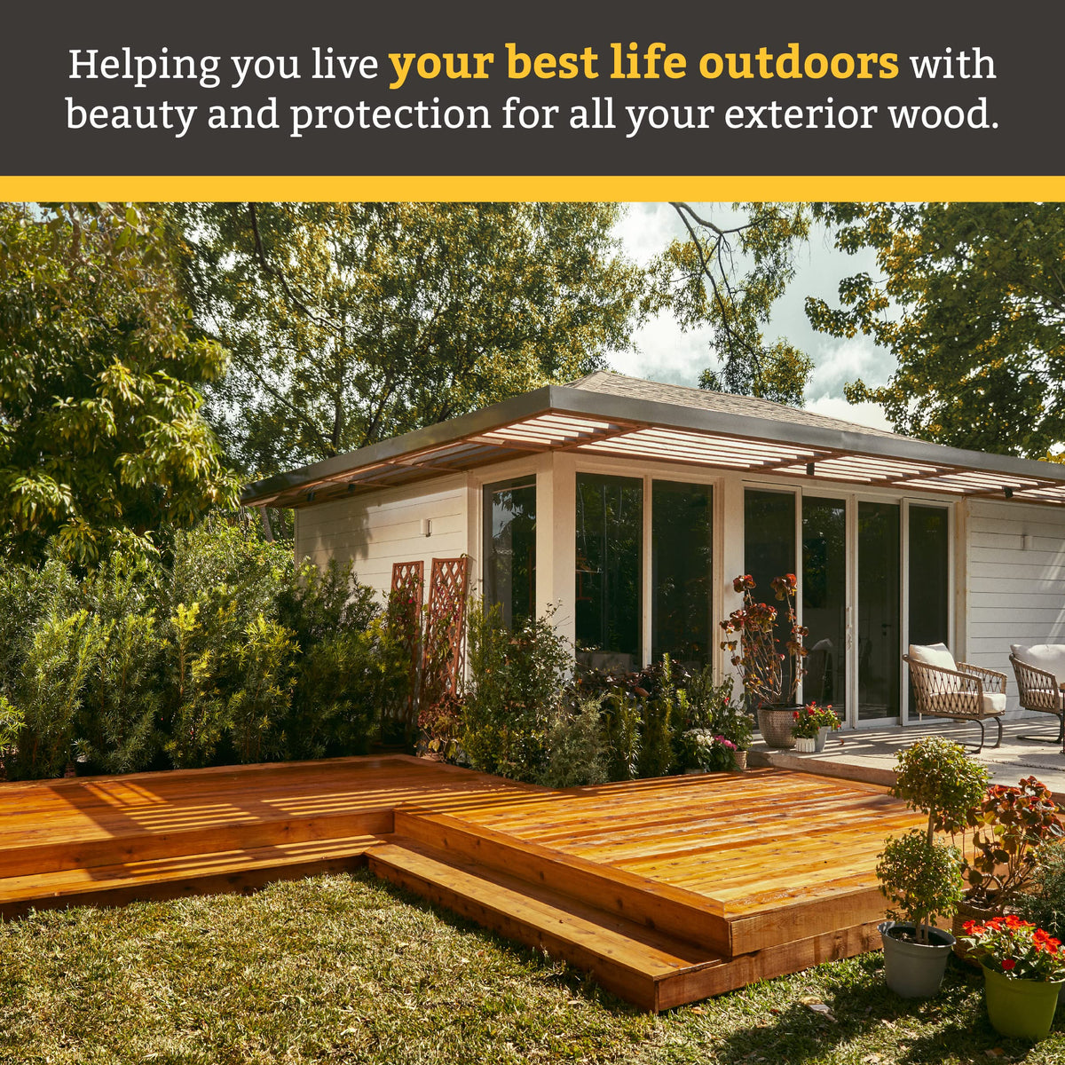 Cabot Australian Timber Oil acts as a deck stain with color and protection.