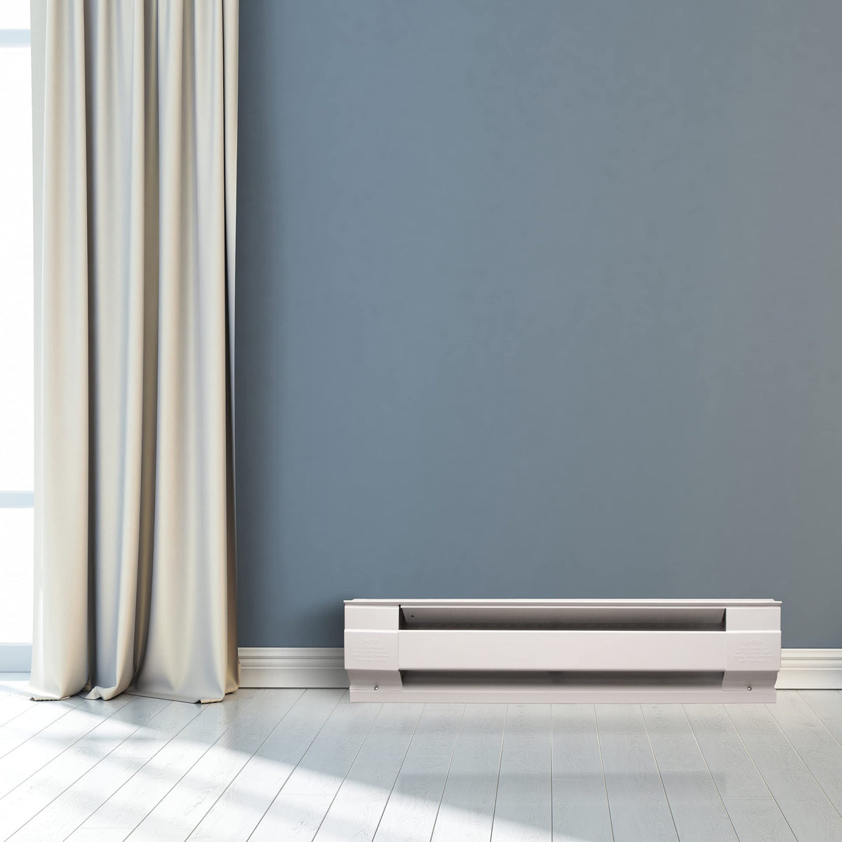 Cadet F Series 36-inch heater in room setting demonstrates compact design.
