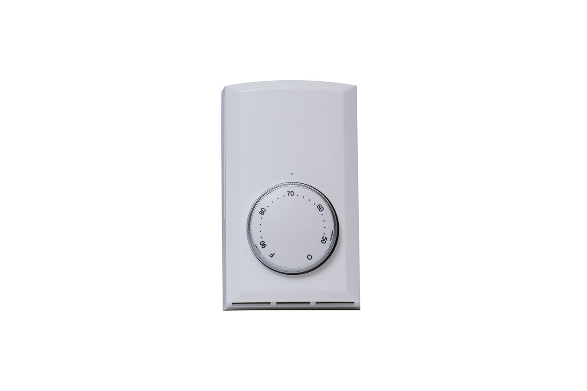 Cadet T522-W front view of double-pole thermostat with dial control for precise comfort