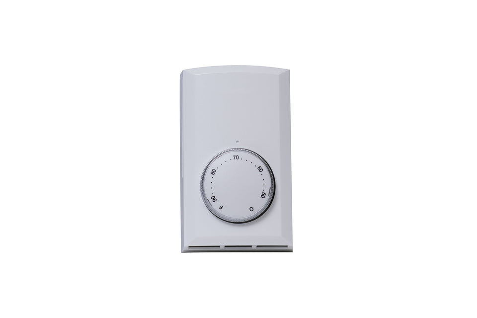 Cadet T522-W front view of double-pole thermostat with dial control for precise comfort