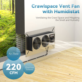 CADPXS crawlspace fan humidistat panel enables precise humidity control.