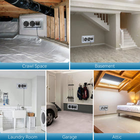 CADPXS crawlspace fan power cord length offers placement flexibility.