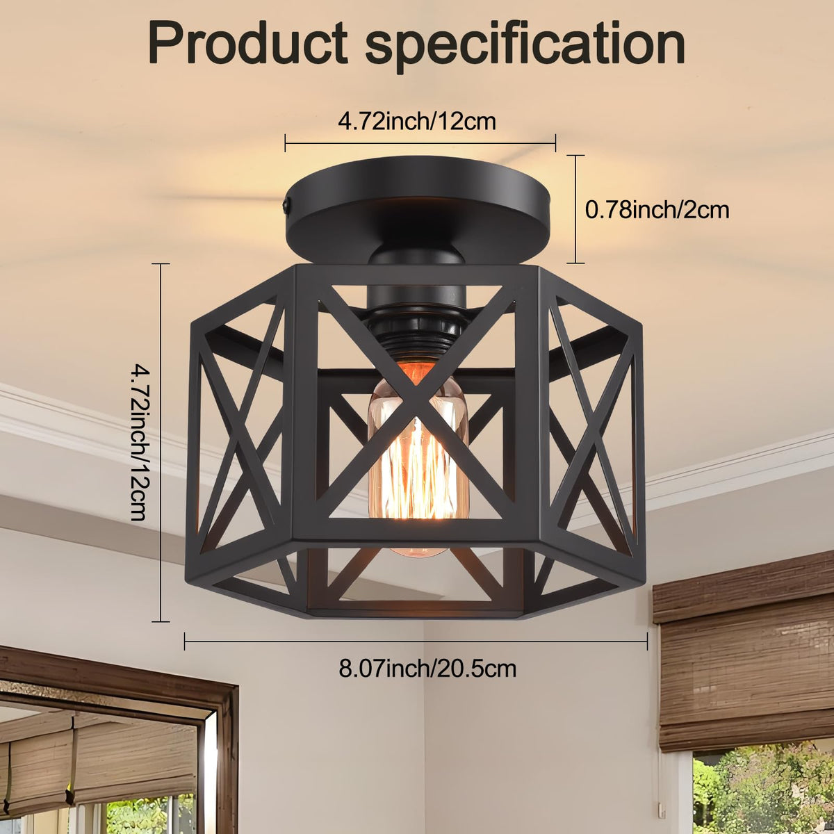 CAFULAM black metal light is dimmer-ready for customizable mood.