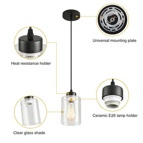 CAFULAM bulb-not-included pendant works with LED, CFL, or incandescent bulbs.