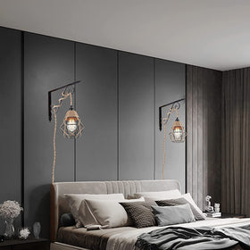 CAFULAM metal frame with rattan shade offers durable, stylish illumination.