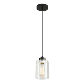 CAFULAM modern black farmhouse pendant with glass shade for versatile kitchen lighting and ambience.