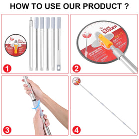 Cagaloi stainless steel extension pole boosts reach with comfortable grip.