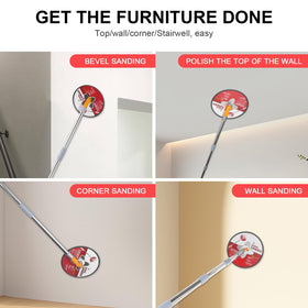 Cagaloi sander in action on wall prep delivers a smooth, even base.