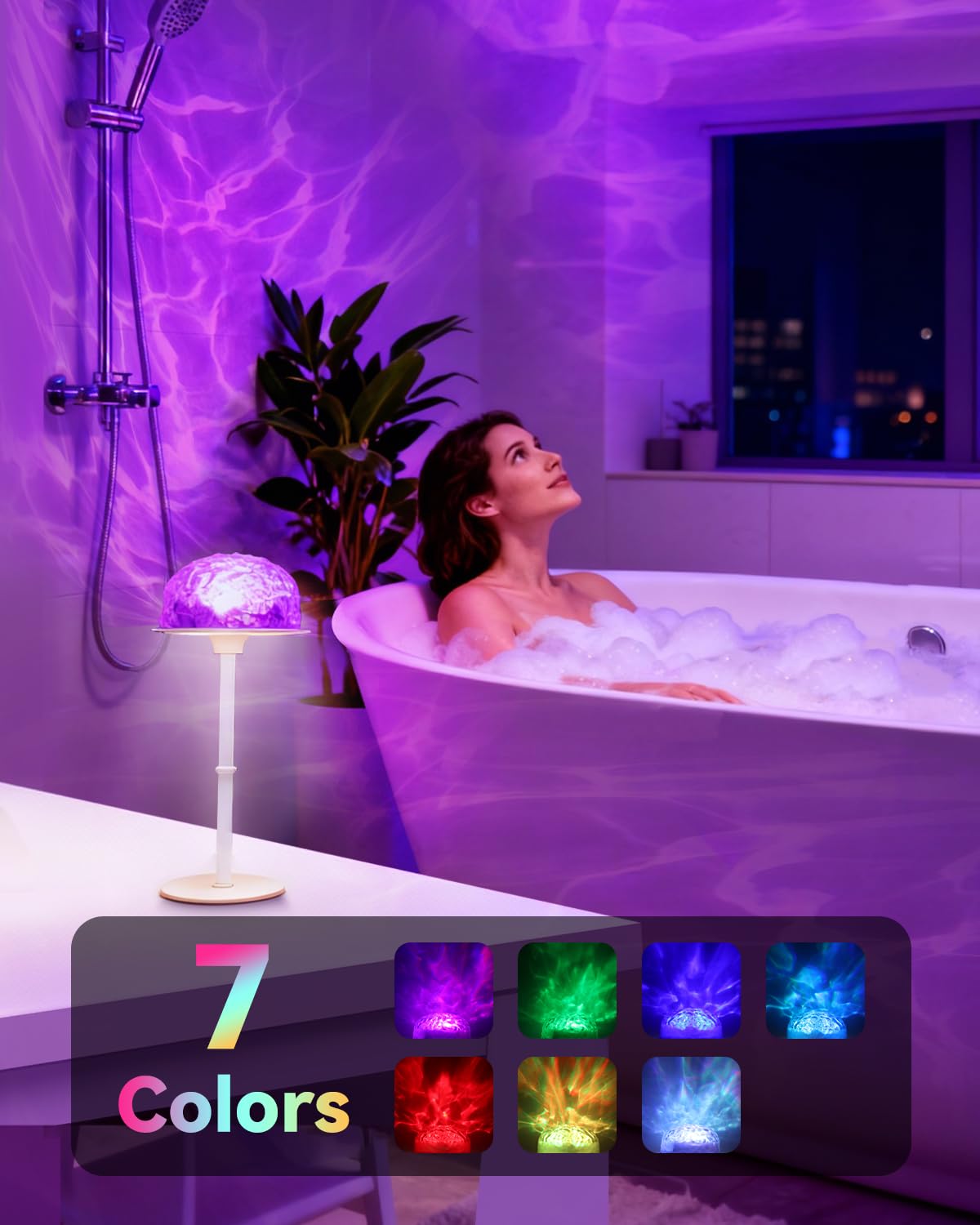 CaHomet projector lamp with seven colors for mood and ambiance