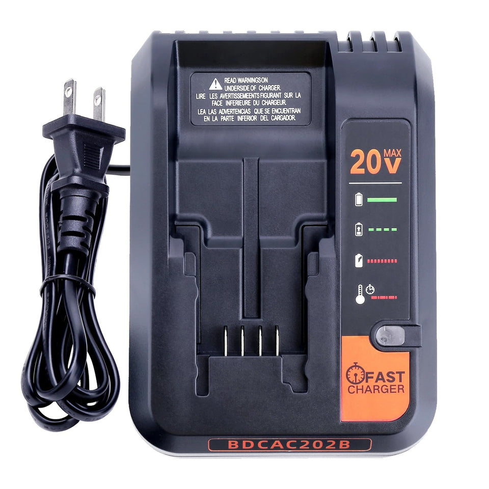 Cailingbat 20V fast charger for BDCAC202B powers Black & Decker batteries quickly