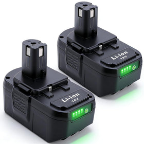Cailingbat 2-pack Ryobi 18V battery with high capacity for extended use.