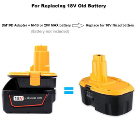 Cailingbat DM18D adapter close-up of battery contact for secure fit