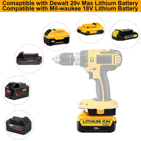 Cailingbat DM18D in-use with DeWalt 18V tool demonstrates seamless swap