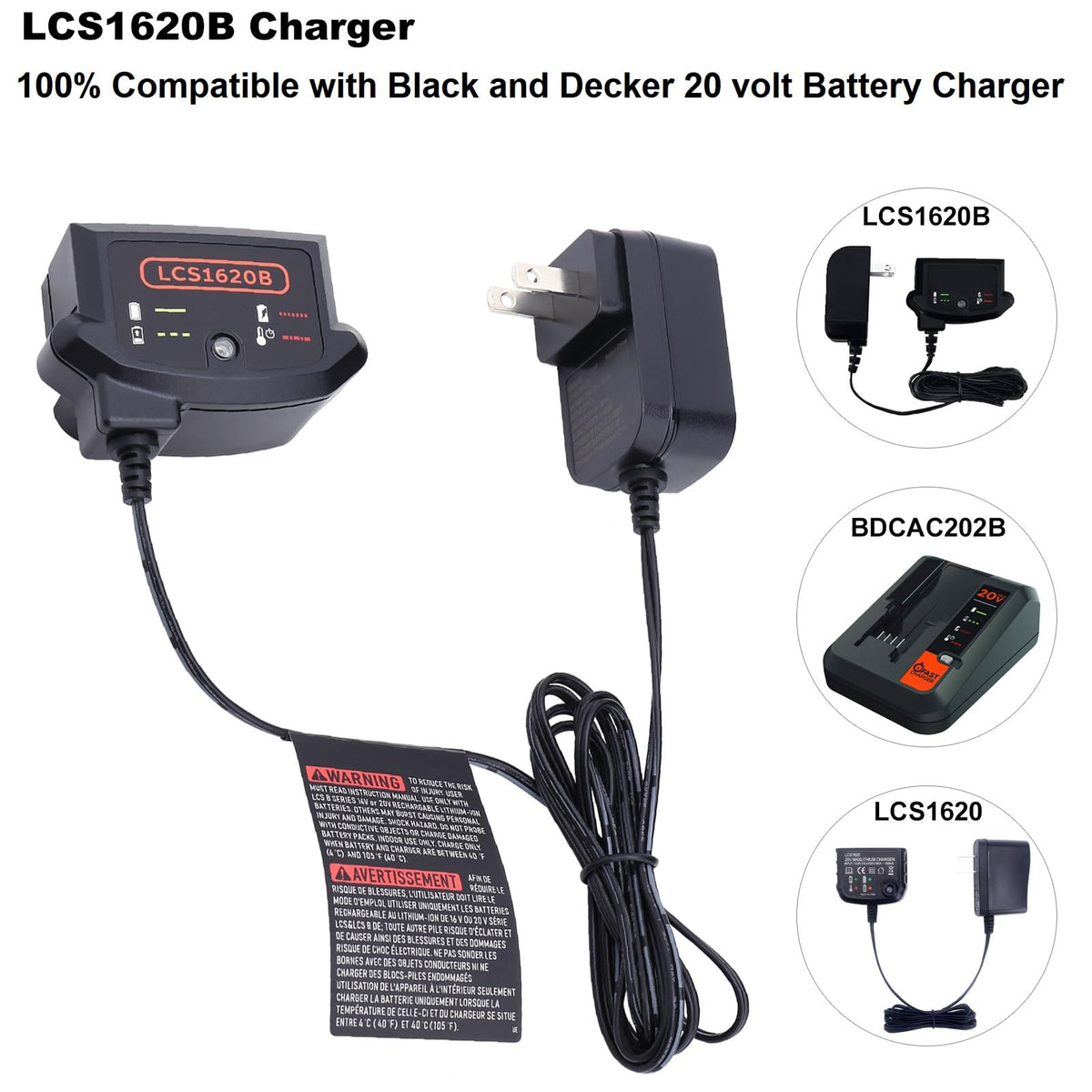 Cailingbat LCS1620B charging time guidance from 3 to 10 hours.