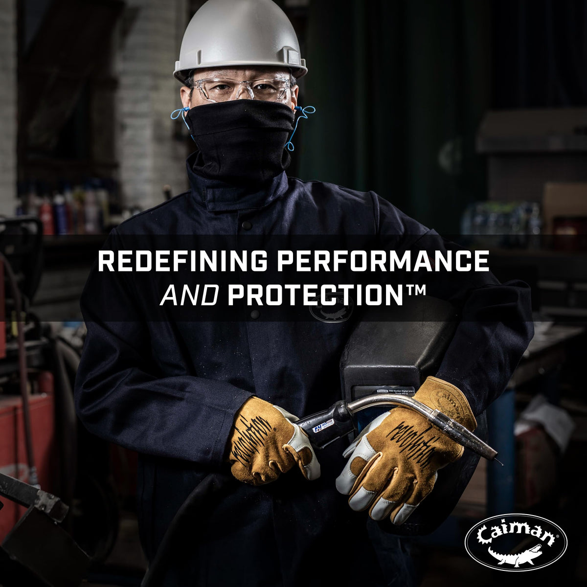 Caiman Premium Cow Grain Leather gloves cuff area highlights secure, versatile protection for TIG/MIG work
