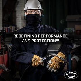 Caiman Premium Cow Grain Leather gloves cuff area highlights secure, versatile protection for TIG/MIG work