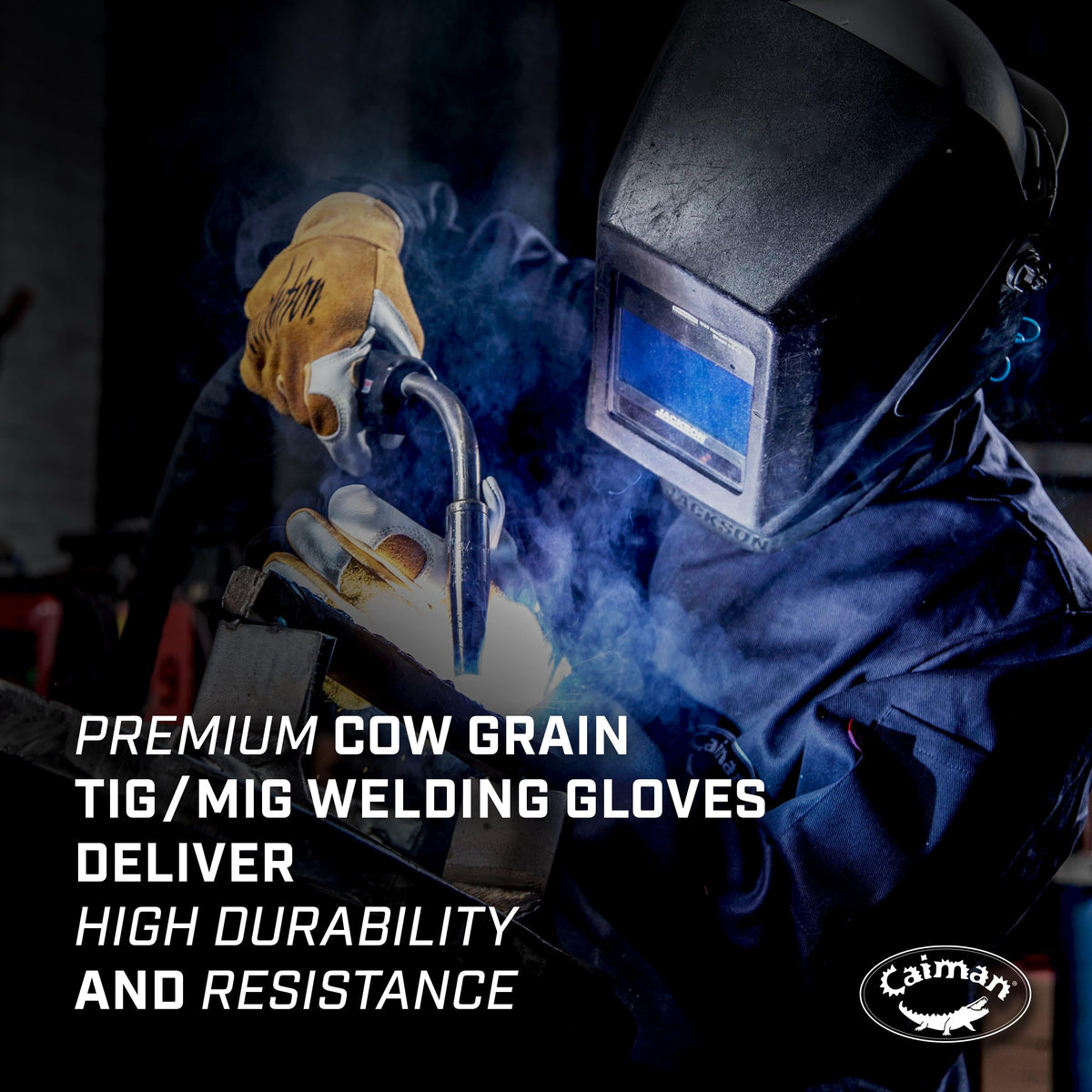 Caiman straight-thumb design with hook-and-loop closure ensures ergonomic fit