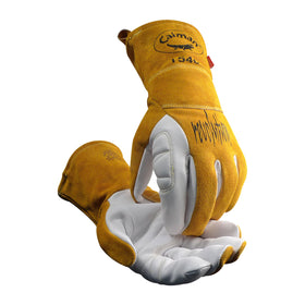 Caiman Premium Goat Grain TIG glove palm close-up for precise grip