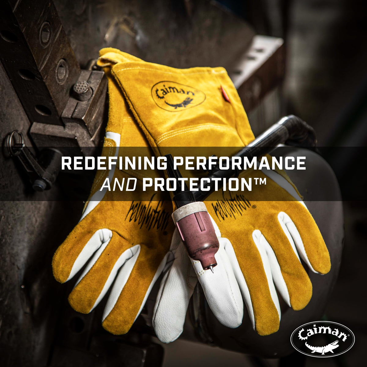 Caiman gloves in use during welding offer warmth and comfort over long sessions