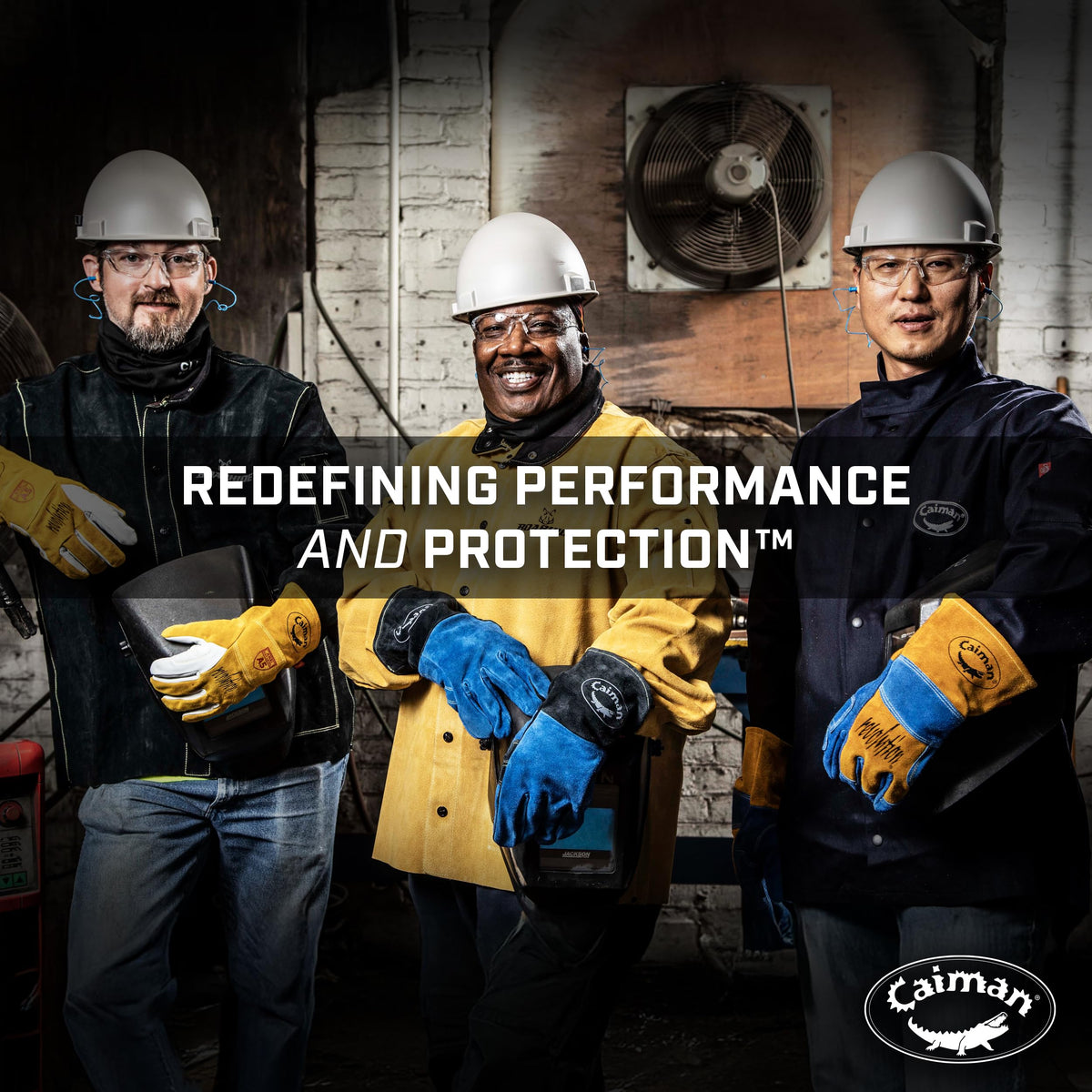 Caiman Premium Goat Grain TIG/MIG gloves carabiner loops keep gloves organized.