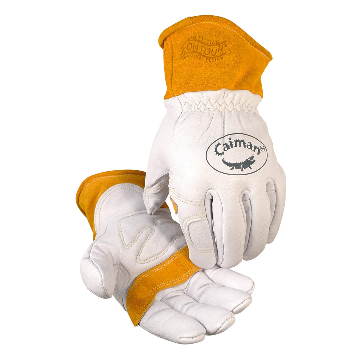 Caiman Premium Goat Grain TIG/MIG gloves palm enhance dexterity for welding.