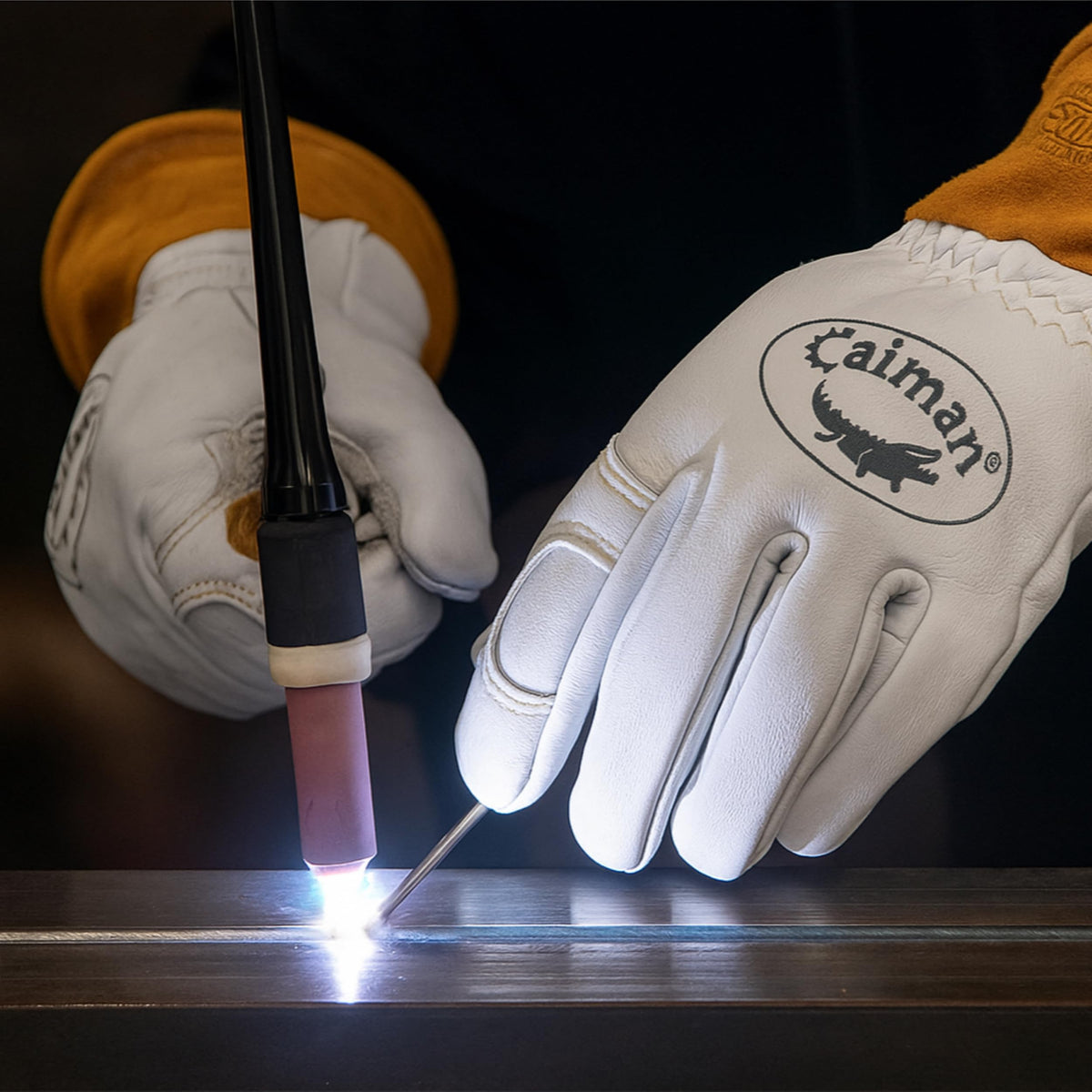 Caiman Premium Goat Grain TIG/MIG gloves wool back insulation delivers warmth.