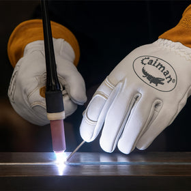 Caiman Premium Goat Grain TIG/MIG gloves wool back insulation delivers warmth.
