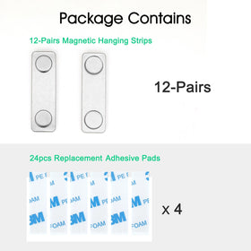 Cainda 12-pair kit includes extra adhesive pads for reuse.