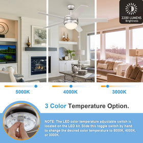 Caisens LED ceiling fan light replacement demonstrating bulbless upgrade for fans