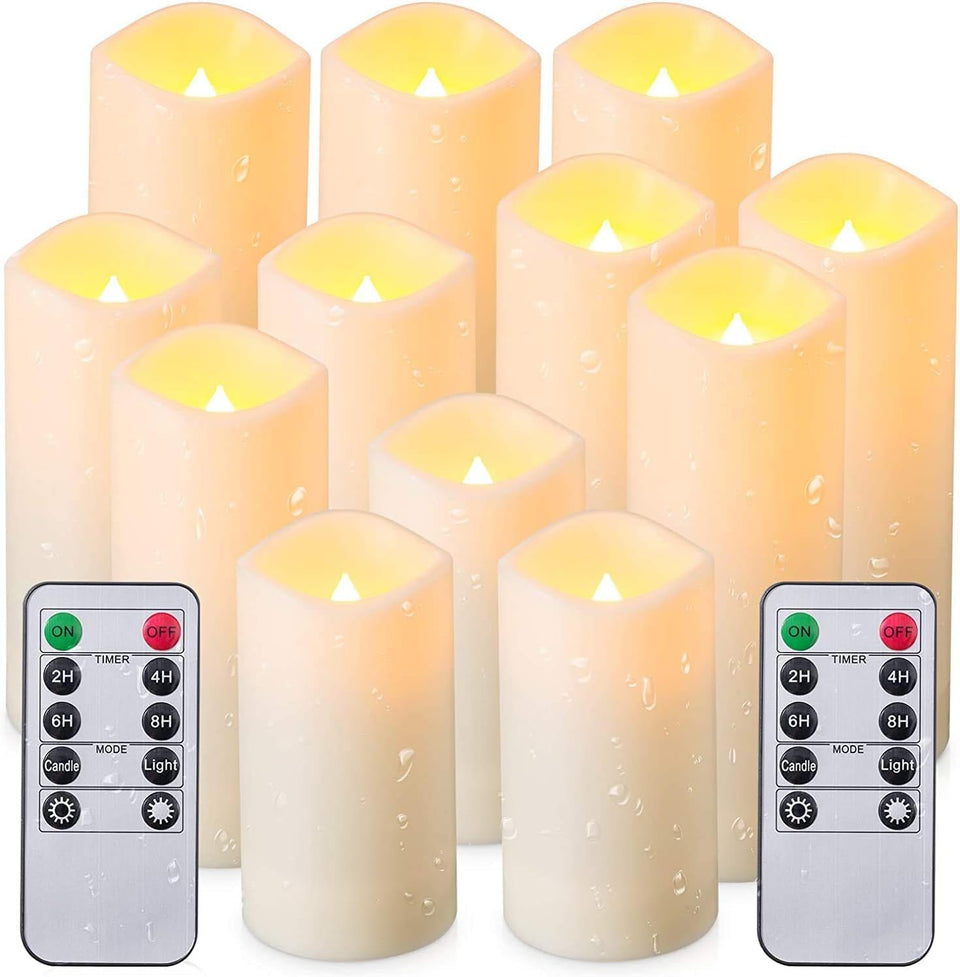 CAKETYCG flameless candles with remote for safe outdoor lighting.