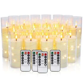 CAKETYCG LED flameless candles in acrylic cylinders for safe ambient lighting