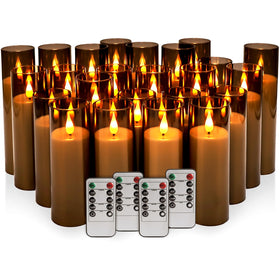 CAKETYCG LED gray flameless candles with remote for glass holders create safe, romantic ambiance.