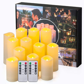 CAKETYCG 4-inch LED pillar candle with remote timer for indoor ambience.