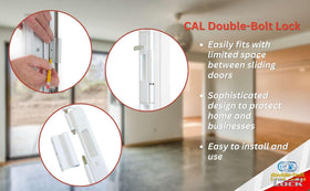 CAL Double-Bolt Lock at the door track edge protects against lifting attempts.